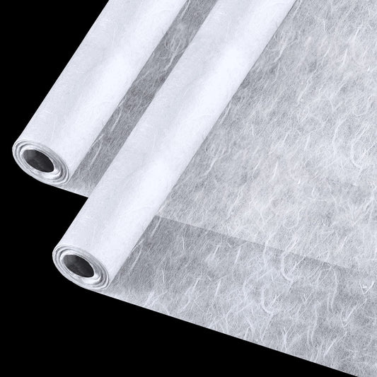 Geyee 2 Rolls 10.43 x 287.4 Inch of Mulberry Paper Traditional Handmade Rice Paper Decoupage Papers Roll Natural Decoupage Tissue Origami Roll for Crafts Gifts Windows