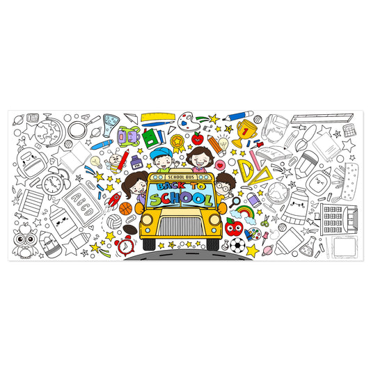 X1zuue Back to School Giant Coloring Poster for Kids -Jumbo First Day of School Blank Paper Banner Large Coloring Table Cover for Classroom Home Party DIY Art Craft Activity Supplies 55 x 23.6 Inch