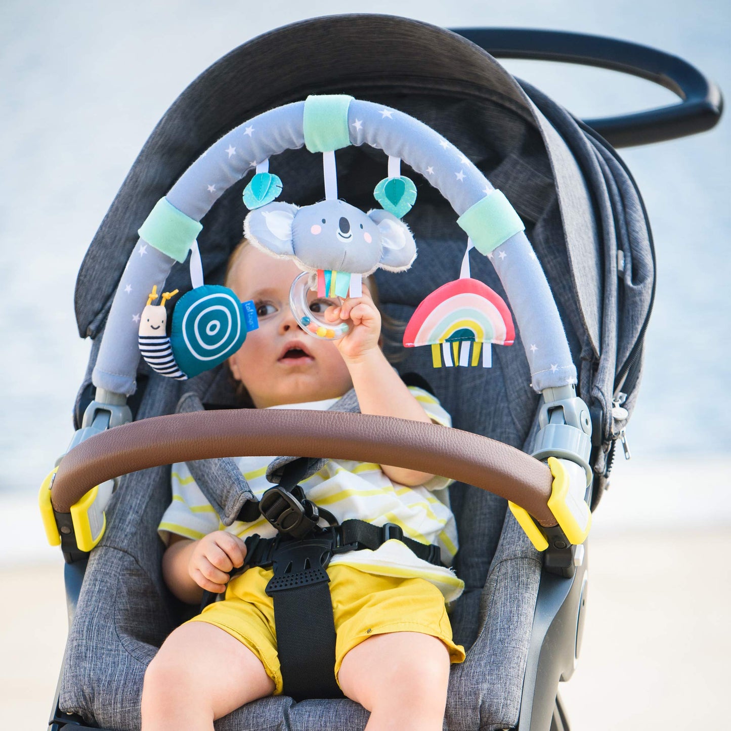 Taf Toys Koala Daydream pram, Stroller & car seat Arch | Ideal for Infants & Toddlers, Activity Arch with Fascinating Toys, Stimulates Baby’s Senses and Motor Skills Development, for Easier Outdoors
