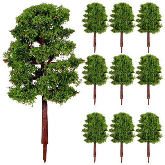 SHINEOFI 20Pcs Model Trees for Diorama, Miniature Plastic Trees for Crafts, Architecture Scenery, Train Railway Landscape, Mixed Green Fake Mini Figurines for Projects