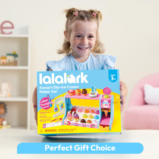 lalalark Ice Cream Maker Toy for Kids, Play Ice Cream Set and Ice Cream Scoop Toy, Pretend Ice Cream Shop, Color Changing Play Food for Kitchen, Birthday Gift for Girl Boy Toddler 3 4 5+ Year Old