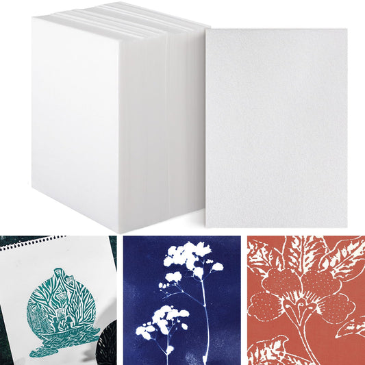 Pushglossy 60 Pcs Foam Printing Plates White Foam Sheets Craft Foam Sheet White Foam Board for Card Making, Crafting, DIY Project, Printing, Stamp, Classroom, Scrap Booking (6 x 9 x 0.05 Inches)
