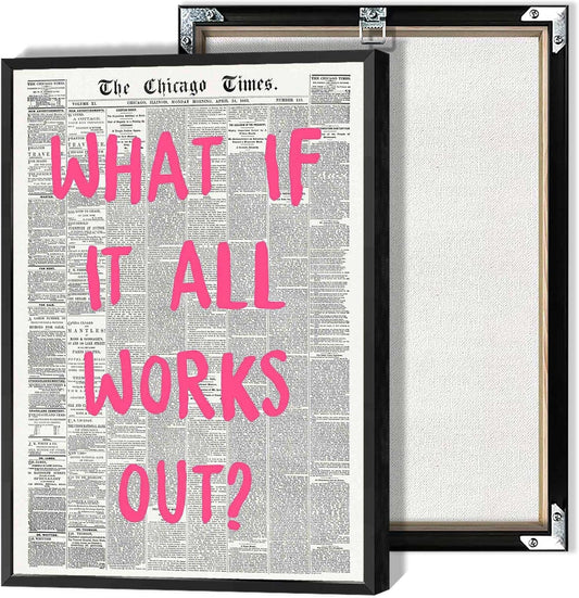 Skiennix Retro Newspaper Poster - Positive Affirming Quote Canvas Wall Art | Minimalist Design 12x16in Framed