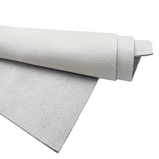 Muse Craft Flawless 12''X11.5'' 4-5oz White Cow Leather Litchi Togo Pieces Square Cowhide Tooling Hide | Import A Grade