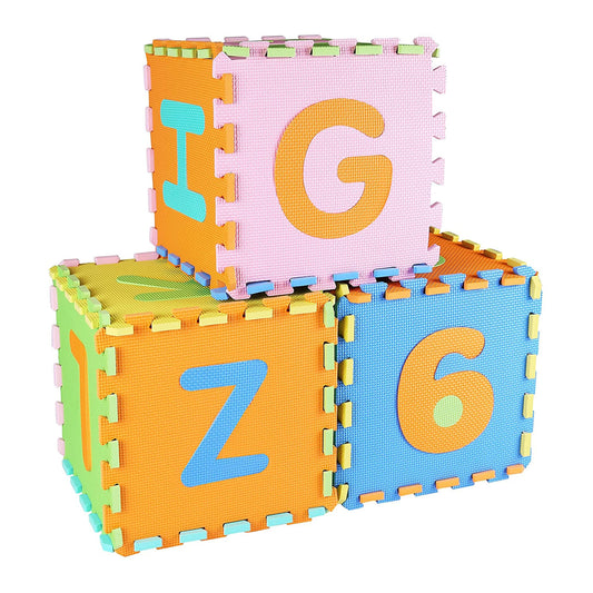 BalanceFrom 36-Pack 12x12 Inches EVA Interlocking Foam Play Tile Mat, Multicolored – 0.4-Inch Thick Non-Slip Puzzle Flooring for 36 Square Feet in Playroom, Nursery, or Playpen at Home