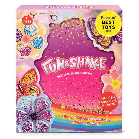 Shake-its Glitter Craft Kits, DIY Art Kit for Kids - Fun Shake Art Supplies, Creative Arts and Crafts Activity Gifts for Girls & Boys Ages 4 5 6 7 8 9 (Flowers & Butterflies)