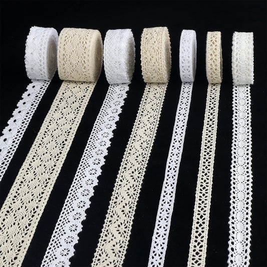 ZNZAKKA Crochet Lace Ribbon Sewing Lace Trim for DIY Scrapbooking Wedding Crafts Supply, 28 Yards (Mix)