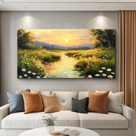 KELIYUAN Large Wall Decor Canvas Painting Wall Art For Bedroom Living Room Decor Retro Rural Landscape Painting Artwork Print For Home Decor Room For office Farmhouse Room Wall Decoration 30x60 In
