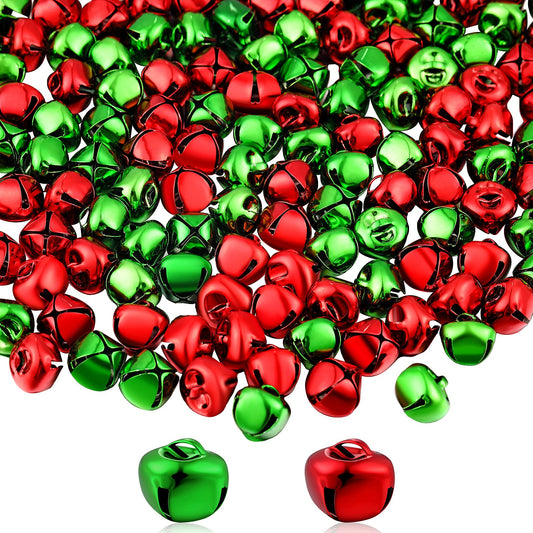 Zhanmai 300 Pieces Jingle Bells Bulk for Craft, DIY Christmas Bells for Decoration, Home Decoration(0.5 Inch,Red/Green)