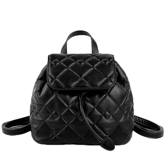 Goinsound Quilted Mini Backpack for Women, Vegan Leather Convertible Backpack Purse with Magnetic Closure, Trendy Daybag
