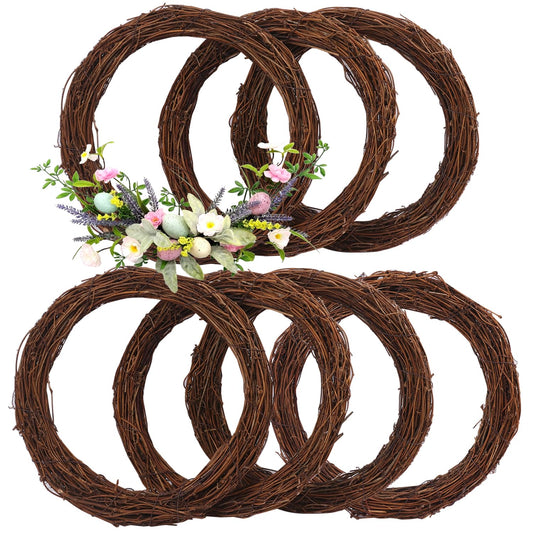 GNIEMCKIN 7 Pack 11.8 Inch Natural Grapevine Wreaths, Vine Branch Wreath, Grapevine Garland for DIY Crafts and Christmas Decorations, Ideal for Indoor and Outdoor Use