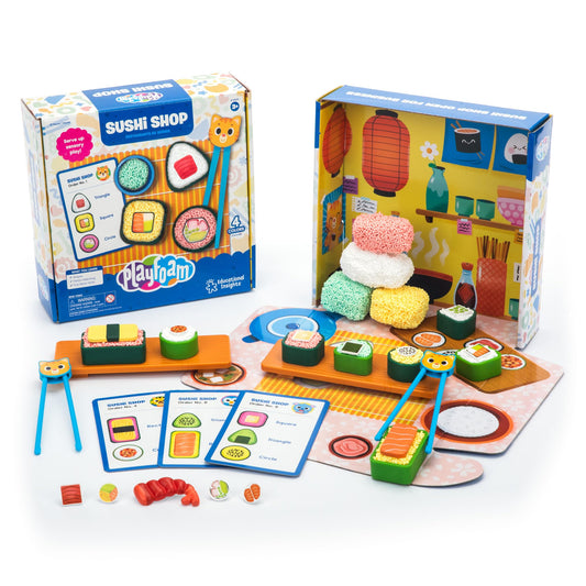 Educational Insights Playfoam Sushi Shop - Sensory Toys & Fidget Toys for Kids, Pretend Play Food Craft Kit, Squishy Foam, Non Sticky Dough & Classroom Tools, Gifts for Ages 3+
