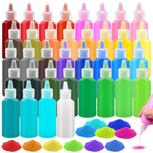 Hdagbnn 36 PCS Art Sand Set,1.25oz Colored Art Sand Bottles,Sand Arts and Crafts Kit,Scenic Sand for Kids,Painting,Crafts,DIY,Wedding Decor,Decorations