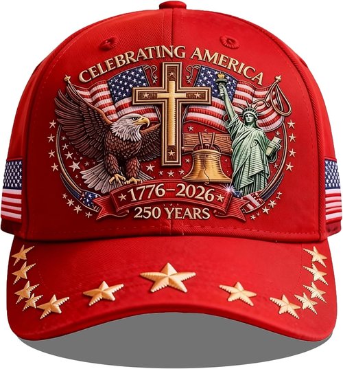 250th Anniversary USA Hat - Eagle Liberty Cross Design | Adjustable Baseball Cap for Men & Women