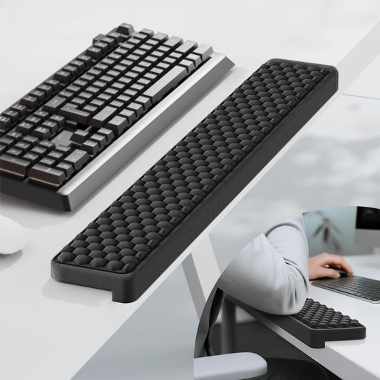 MEKASS L-Shaped Desk Long Elbow Pad for Desk, Memory Foam Elbow Support Padding with Non-Slip, Ergonomic Desk Edge Cushion, Wrist Comfort Support for Office Home (Honeycomb Texture)