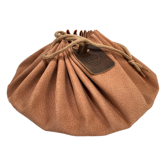 Hide & Drink, Drawstring Tinder Pouch Handmade from Sheepskin and Full Grain Leather (Cinnamon, XL)