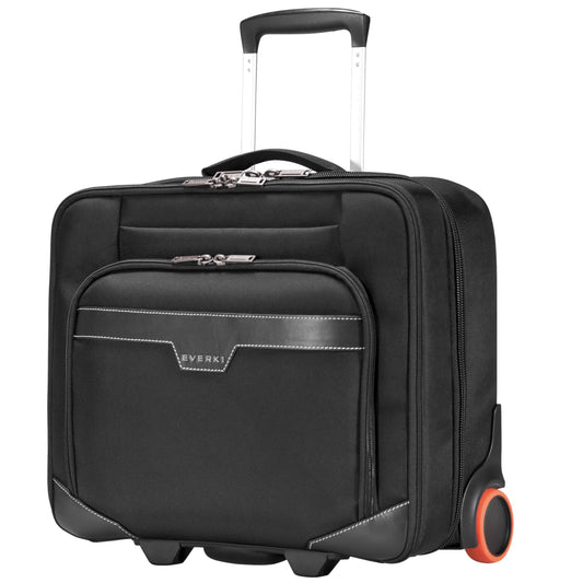 EVERKI Journey 27L Rolling Laptop Briefcase – Carry On Luggage with Wheels for Business Travel Lightweight Mobile Office Work Bag with Padded Compartment & Tablet Pocket Fits Laptops up to 16" – Black