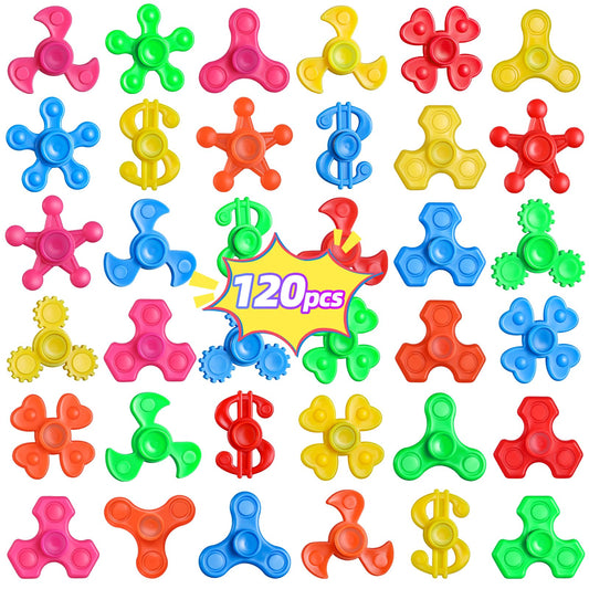 120pcs Mini Fidget Spinner Bulk, Treasure Box Toys for Classroom Prizes, Stress Relief Sensory Fidget Toys Bulk for Kids with Autism, Birthday Gifts Party Favors, Goodie Bag Stuffers for Kids 4-8-12