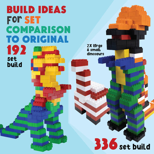 BiggoBlocks Large Building Blocks for Kids Ages 3-8 – 336 Piece Mega Set – Indoor & Outdoor STEM Toy for Boys & Girls