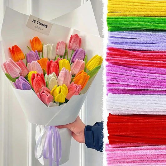 URSDIART 500 Pieces 8 Assorted Pastel Colors Pipe Cleaners Chenille Stems 12 Inch Craft Supplies Bulk Fluffy Fuzzy Sticks Art and Craft Projects Creative Gift Wrapping Party Decorations