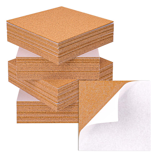kukmakri 80 PCS Self Adhesive Cork Squares, 5.91 x 5.91 Inch Backing Cork Tiles and Cork Mat Sheets for Coasters, Perfect for DIY Coasters & Craft Projects, Cork Board Roll for Versatile