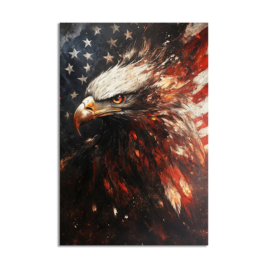 Blad Eagle Canvas Poster Americanism Wildlife Bird Gift American Culture Wall Art Prints House Decor Framed or Unframed (No.1, 16" L x 24" W, Unframed Poster)