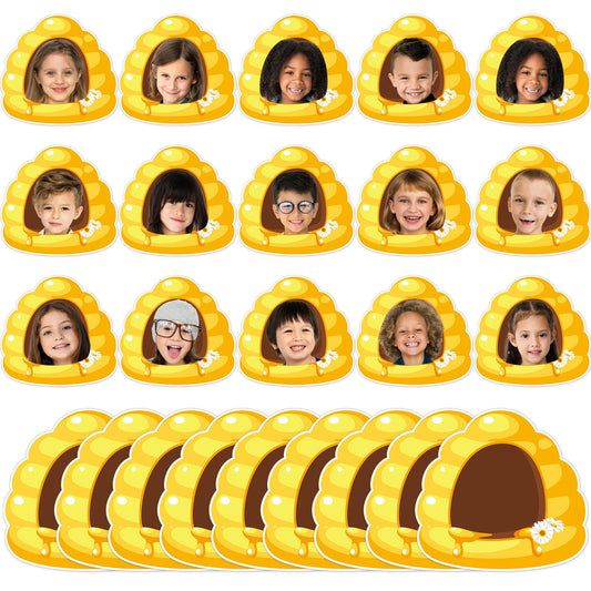 gisgfim 80Pcs Bee Hive Cutouts Summer Honey Bee Hive Decorations Bulletin Board Honey Daisy Paper Cut-Outs Classroom Decor for Boy Girl DIY Craft Photo Wall Kindergarten Preschool Party Favor Supply