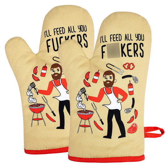 Miracu Funny Oven Mitts, Presents for Chefs, Cooking Gadgets, BBQ Oven Mitt, Unique Gifts for Cooks Dad Brother Him, Manly Fathers Day, Housewarming Grilling Kitchen Chef Gifts for Men Who Cook Grill