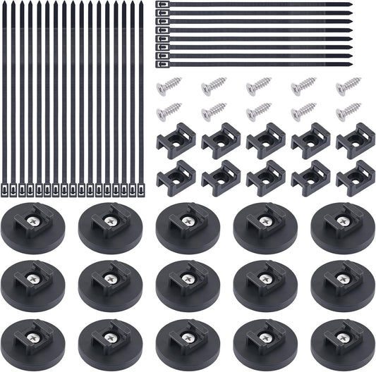 15 50 20 Organization(43mm 85 Magnetic Cable Zip Tie Mounts, Pcs Heavy Duty Magnet Wire Holder Automotive Multipurpose