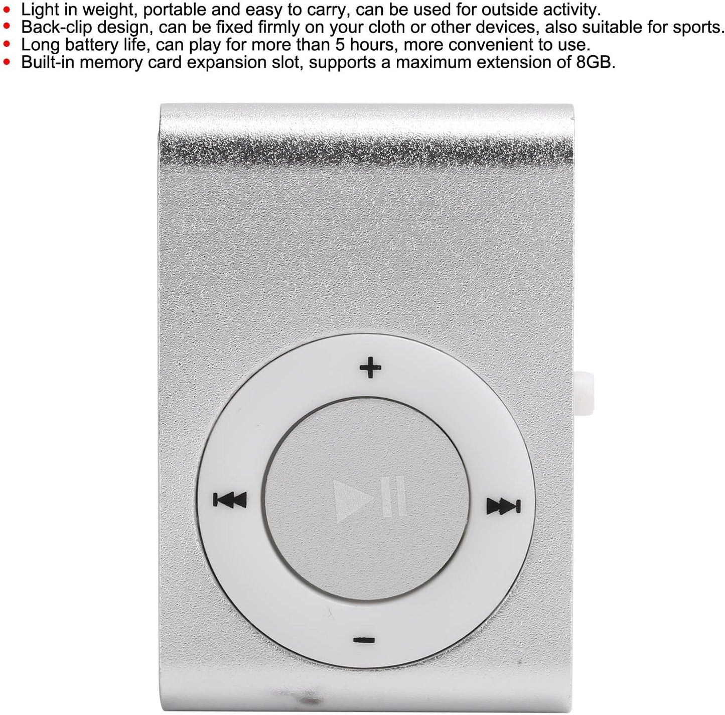 SUNGOOYUE MP3 Set, 2pcs MP3 Music Player Portable Aluminum Alloy Digital Music Media Player Mini Back Clip Player