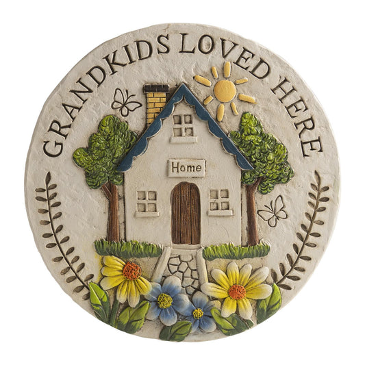 Bechivie Grandma Garden Stepping Stone Yard Walkway Step Stone Grandma Gifts from Grandchildren Home Outdoor Decor Lawn Concrete Stepping Stones Outside Decorations, regular, White