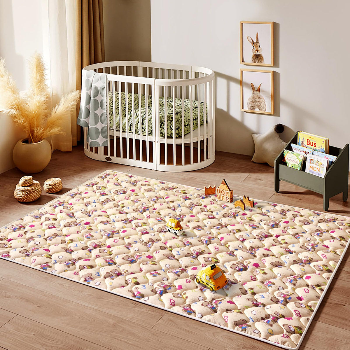Baby Play Mat - 71" X 59",Premium Thicker Foam Machine Washable, Extra Large Anti-Slip Soft Cushioning Foam Playmats for Babies and Toddlers, Foldable Baby Crawling Mat for Playpen