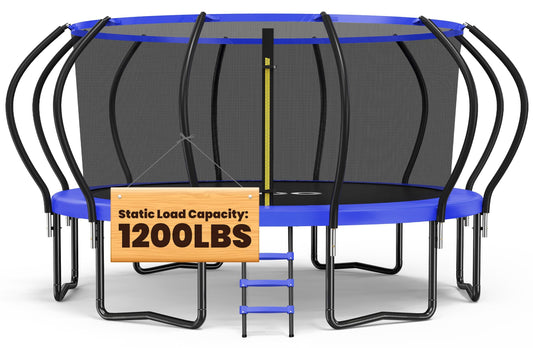 ORCC Kids Trampoline, 1200LBS Weight Capacity Outdoor Trampoline 16 15 14 12 10 8FT Yard Trampolines for Kids Adults