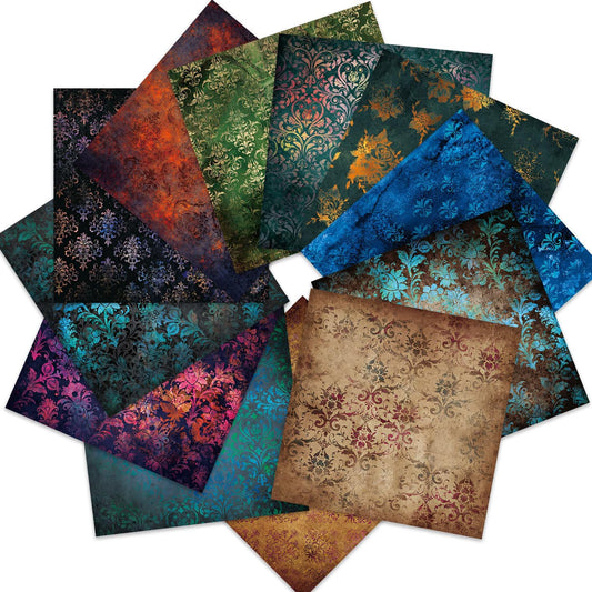 Aesthetic Scrapbook Paper Vingtage Pattern Paper Pad 12×12- 24 Sheets Double-Sided Vintage Decorative Craft Papers Retro Aeshetic CardStock Papers for DIY Junk Journal Craft.