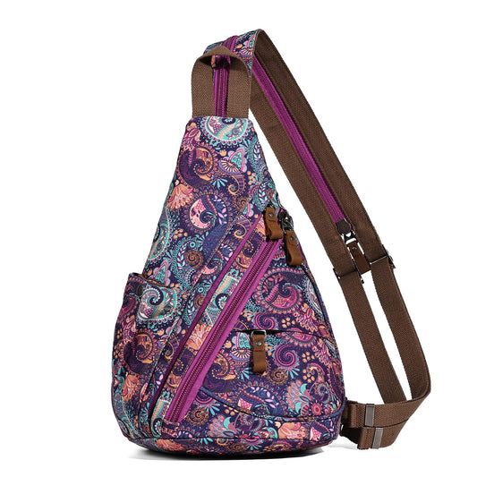 KL928 Canvas Sling Bag - Small Crossbody Backpack Shoulder Casual Daypack Rucksack for Men Women