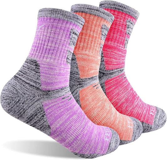 FEIDEER Hiking Walking Socks For Women, Multi-pack Outdoor Recreation Socks Moisture Wicking Crew Socks