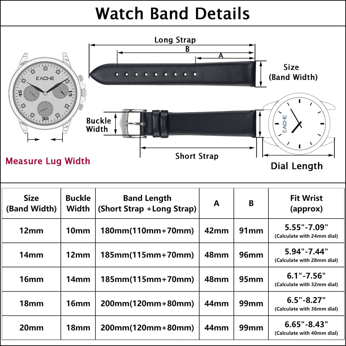 EACHE Women Pink Leather Watch Bands 14mm Quick Release Thin Leather Watch Straps for Ladies With Rose Gold Buckle