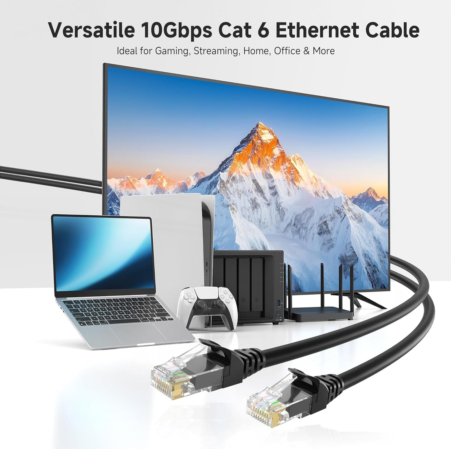 10Gbps 5-Pack 6 14ft, 6 Cat6 Cable Matters Snagless Cat Ethernet Cable - Cat Cable, Cord, Ethernet Cord, Black