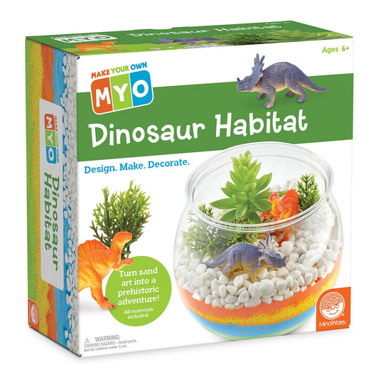 MindWare Make Your Own Dinosaur Habitat – Fun & usable DIY Dino Crafts for Boys, Girls & Teens – Make a Sand-Art Dinosaur Habitat with All Pieces Included – 12 pcs – Ages 6+