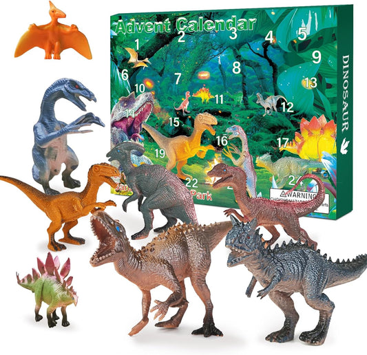 Realistic Dinosaur Figurine Advent Calendar 2025 - 24-Day Countdown Christmas Gift for Kids