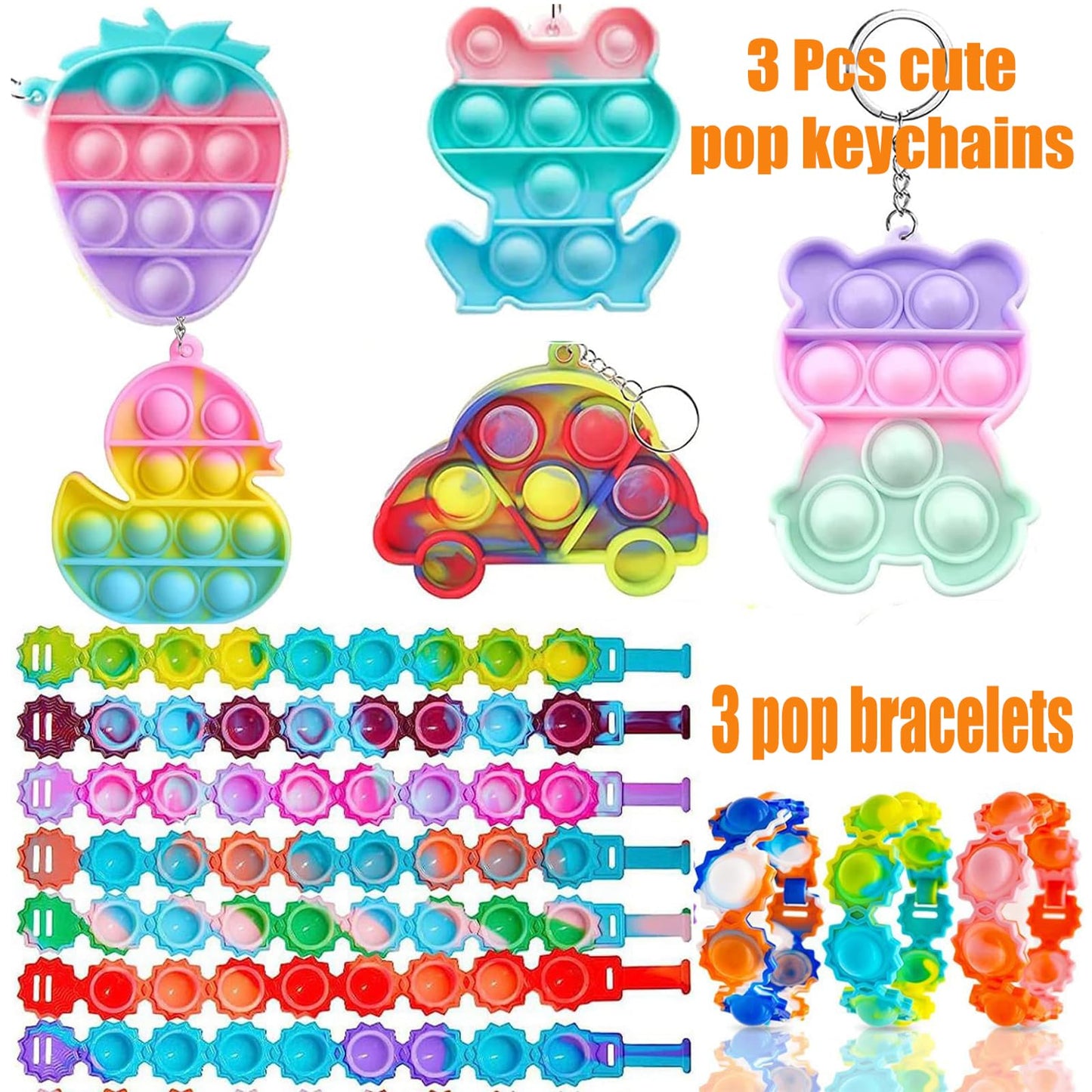 129 PCS Party Favors for Kids, Pop Fidget Treasure Box Toys, Classroom Prizes, Pinata Filler Goodie Bag Stuffers, Treasure Chest, Carnival Prize Box Toys for Boys Girls