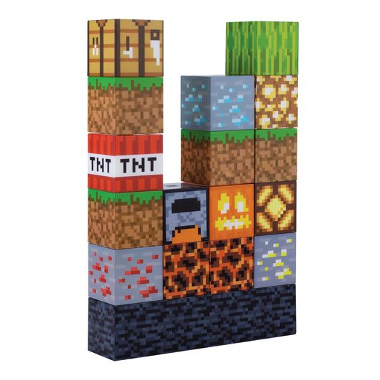 Paladone Minecraft Building Block Night Light – Officially Licensed LED Lamp for Boys’ Bedrooms, Gaming Decor & Gifts – Fun Minecraft Room Accessory