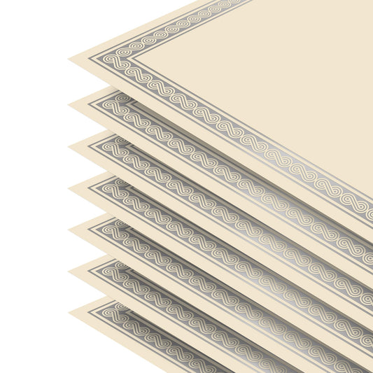 Better Office Products 100 Sheet Award Certificate Paper, Silver Foil Metallic Border, Ivory Letter Size Blank Paper, Diploma Certificates, Laser and Inkjet Printer Friendly, 8.5 x 11 Inches