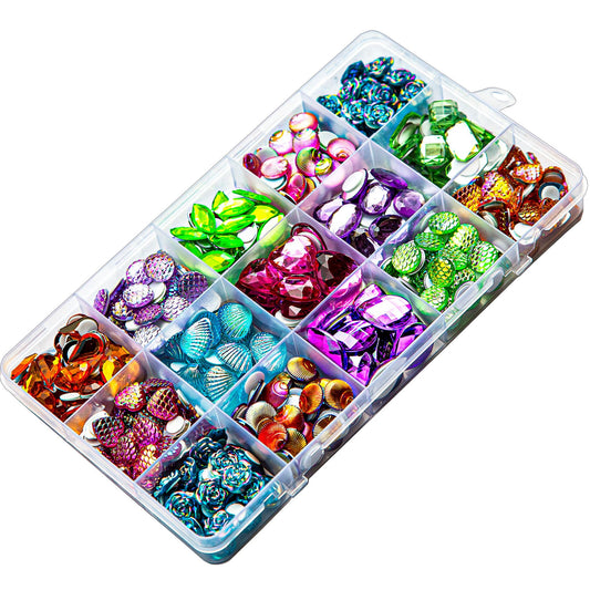 DISSONA Bulk Self Adhesive Gems Jewels for Kids Crafts Rhinestones colorful10 Shapes DIY Size :10mm to 20mm with Glue Stickers in Flat Back for Crafting Arts & Crafts Projects (400) Color AT Random