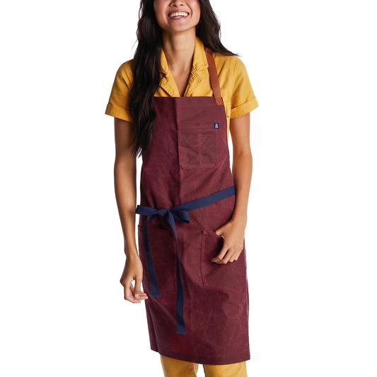 hedley & bennett Waxman Apron - 100% Cotton, Water Resistant, Heavy Duty Waxed Canvas Apron with Pockets & Adjustable Strap for Grilling, Baking, BBQ, Cooking - Professional Chef Apron - Napa Valley