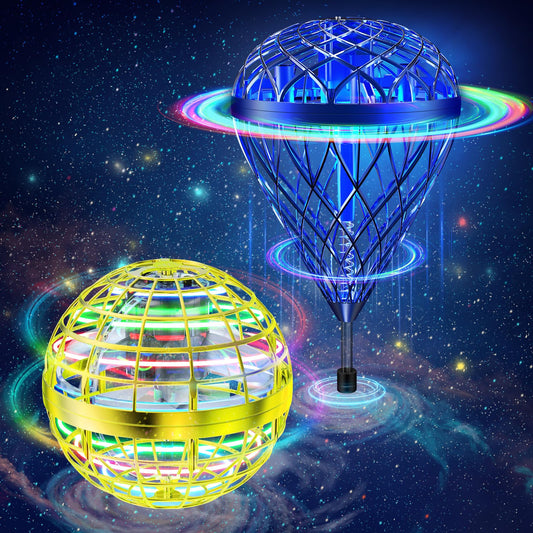 2-Pack Magic Flying Orb Balls, Includes Classic & New Upgraded AI Edition | Hand-Controlled Boomerang Hover Drone with RGB Lights | Cool Space Toy Gift for Kids, Teens, and Family Fun (Indoor &