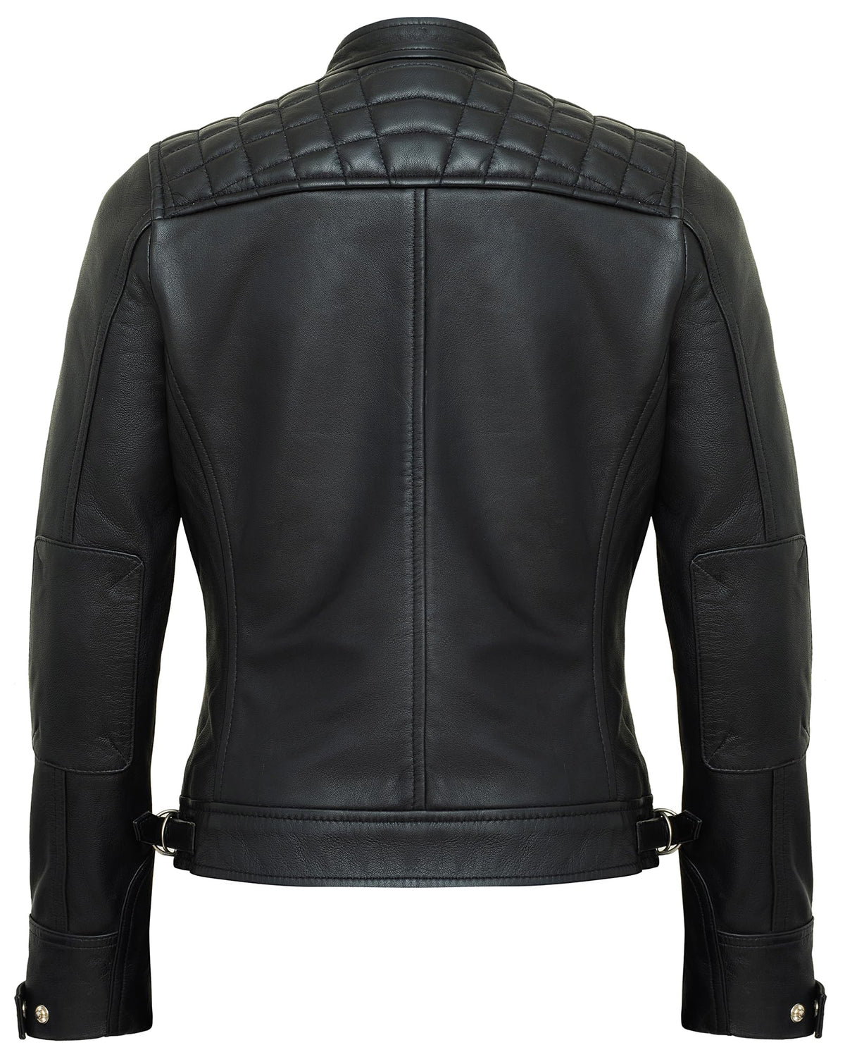 UrbanFocal Womens Leather Jacket Black - Real Lambskin Leather Motorcycle Jackets Women | [101002705] Black Diamond1, XL