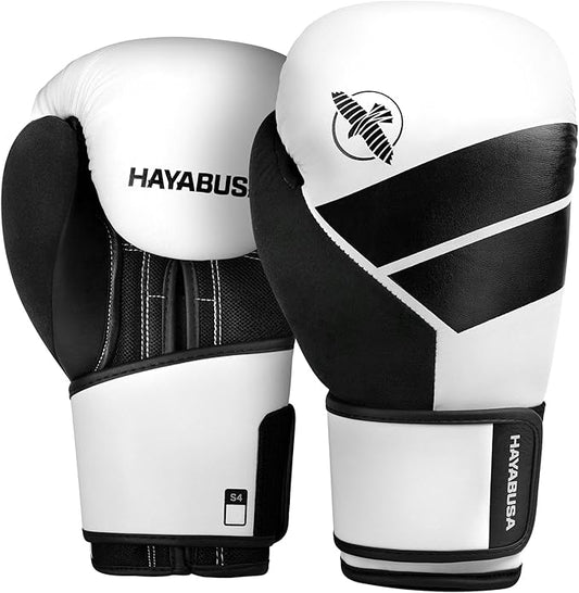 Hayabusa S4 PU Leather Boxing Gloves for Men, Women & Kids, 10oz, 12oz, 14oz, 16oz, Training, Sparring, Kickboxing, Fighting Sports, Taekwondo, MMA, Muay Thai & Arts