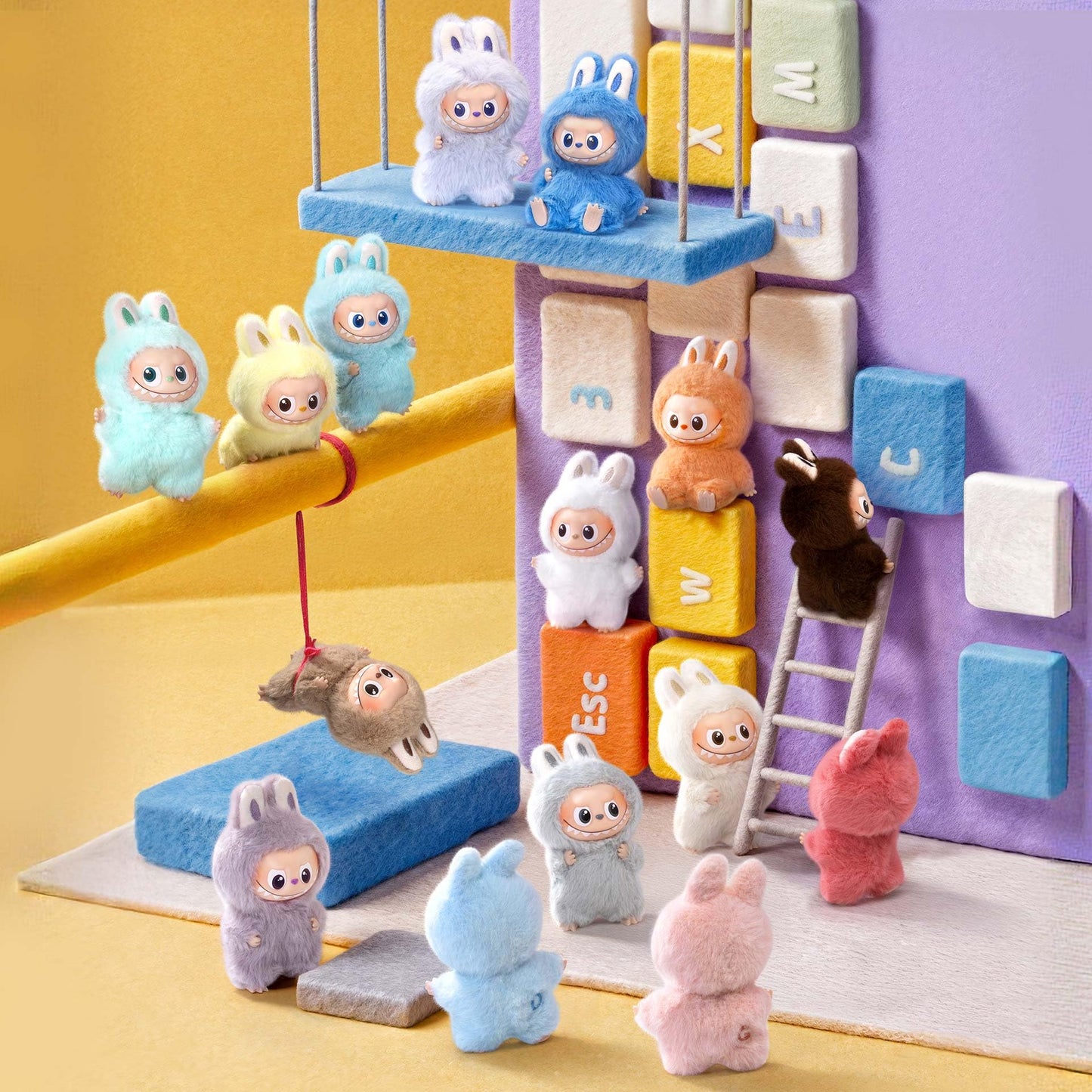 POP MART The Monster PIN for Love Series - Vinyl Plush Pendant Blind Box (A-M), Labubu Collectible Toys, Holiday Birthday Gifts for Girls and Boys, Whole Set