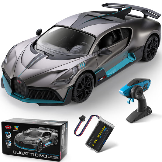 MIEBELY Remote Control Car, Bugatti Divo 1/12 Scale Rc Cars 12Km/h, 2.4Ghz Licensed Model Car 7.4V 900mAh Toy Car Headlight for Adults Boys Girls Age 6-12 Years Birthday Ideas Gift